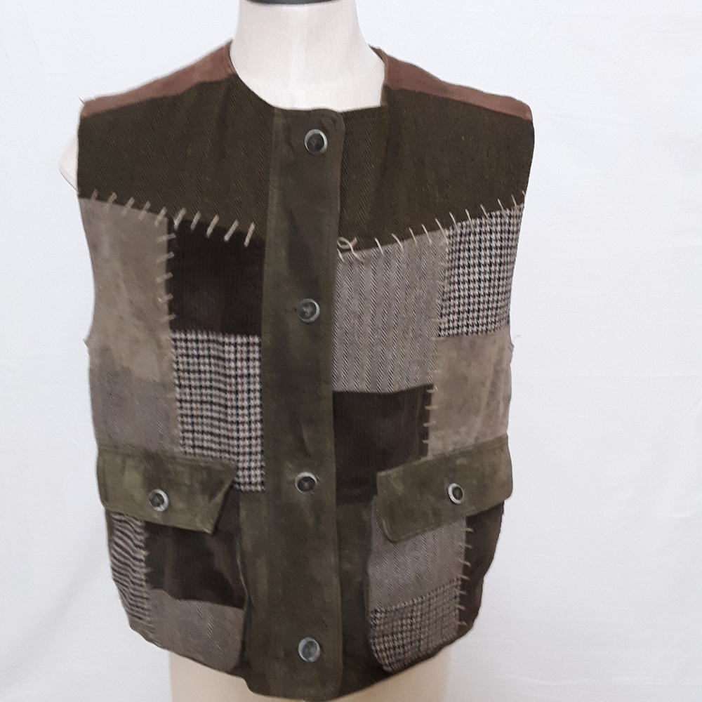Patchwork leather vest GUC